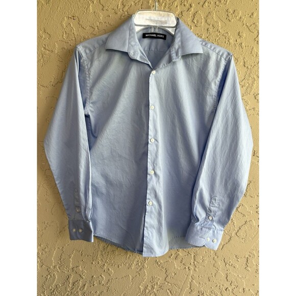 MICHAEL KORS Baby Blue Women’s Sz 14 Button Up Long Sleeve Cotton Shirt - Picture 6 of 7